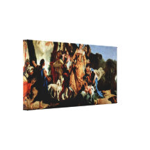 Giovanni Tiepolo - Moses in a basket in water Stretched Canvas Print