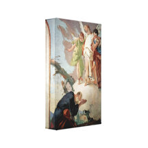 Giovanni Tiepolo - The appearance of the angels Stretched Canvas Print