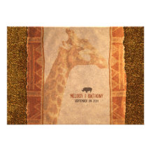 Giraffe African Safari Wedding Invitation