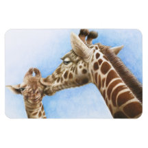 Giraffe and Calf Premium Magnet