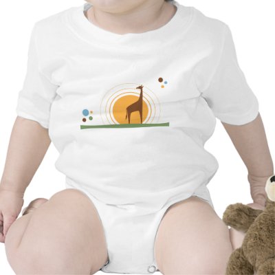 Giraffe at sunset tshirts by nabrown78