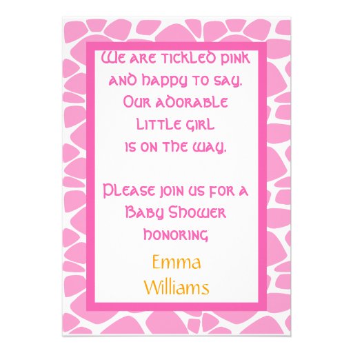 Giraffe Baby Shower Invitation