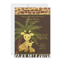Giraffe Baby Shower Invitation Safari Jungle Mummy