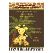 Giraffe Baby Shower Invitation Safari Jungle Mummy