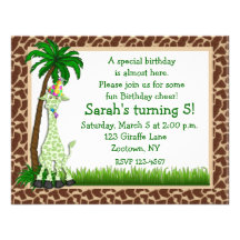 Giraffe Birthday Invitation
