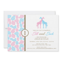 Giraffe Birthday Invitation - Twin Boys