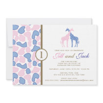 Giraffe Birthday Invitation - Twin Boys