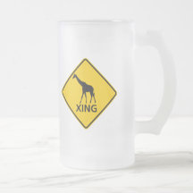 Giraffe Crossing Highway Sign Coffee Mug