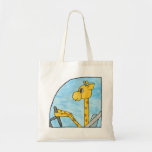 Giraffe Driving a Car. Tote Bag