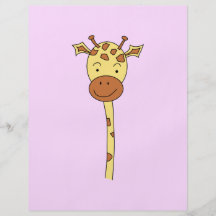 Giraffe Facing Forwards. Cartoon. Custom Flyer