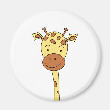 Giraffe Facing Forwards. Cartoon. Refrigerator Magnet