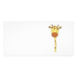 Giraffe Facing Forwards. Cartoon. Photo Greeting Card