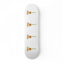 Giraffe Facing Forwards. Cartoon. Skateboard