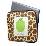 Giraffe & Green Apple Electronics Bag For Teachers Laptop Sleeve