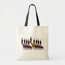 Giraffe Hannukah Menorah Tote Bags