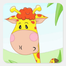 Giraffe in grass stickers