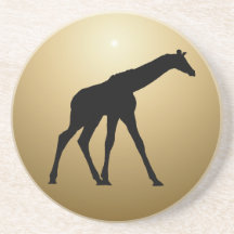 GIRAFFE IN SILHOUETTE COASTER