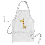 Giraffe looking around aprons