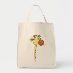 Giraffe Looking Sideways. Cartoon. Canvas Bag