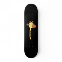 Giraffe Looking Sideways. Cartoon. Custom Skate Board