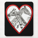 Giraffe Love Mousepads