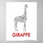 GIRAFFE made with little PEOPLE faces Posters