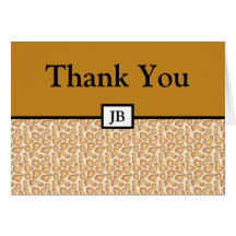 Giraffe Monogram Thank You Card