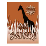 Giraffe on safari postcards