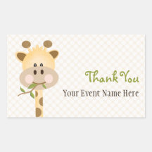 Giraffe Party Favour Label Stickers