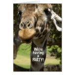 giraffe party invitation greeting cards