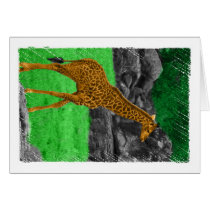Giraffe photo colourized orange and green