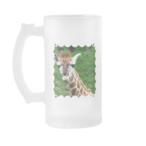 Giraffe Photo Frosted Beer Mug