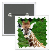 Giraffe Photo Square Pin