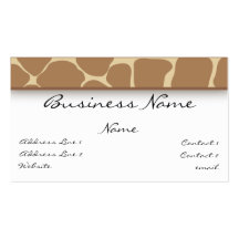 Giraffe Print Business Card