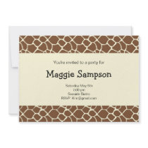 Giraffe Print Invitation  (#INV 025)