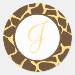 Giraffe Print Monogrammed Stickers