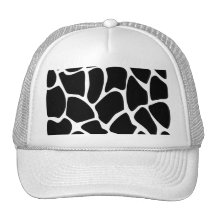 Giraffe Print Pattern. Animal Print Design, Black Mesh Hats
