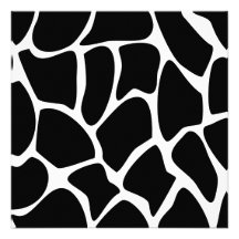 Giraffe Print Pattern. Animal Print Design, Black Custom Invitations
