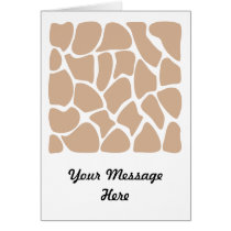 Giraffe Print Pattern in Beige. Greeting Card