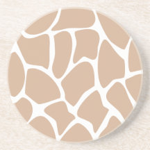 Giraffe Print Pattern in Beige. Coasters