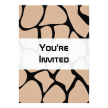 Giraffe Print Pattern in Beige. Custom Invites