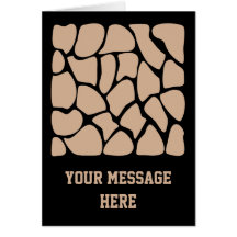 Giraffe Print Pattern in Beige. Greeting Cards