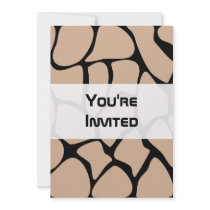 Giraffe Print Pattern in Beige. Custom Invites
