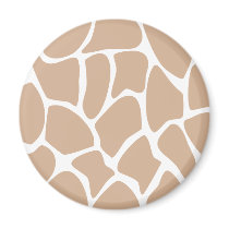 Giraffe Print Pattern in Beige. Refrigerator Magnet