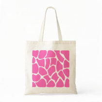 Giraffe Print Pattern in Bright Pink. Canvas Bag