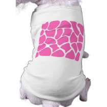 Giraffe Print Pattern in Bright Pink. Dog Tee