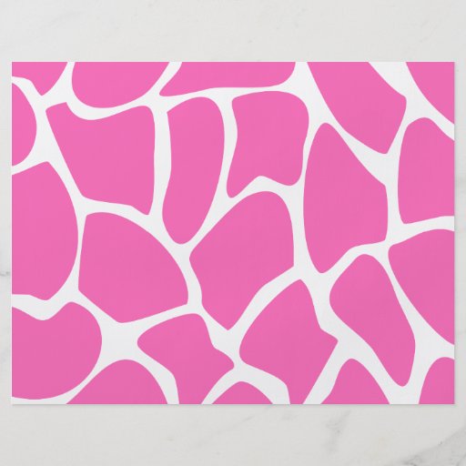 Giraffe Print Pattern in Bright Pink. Full Color Flyer