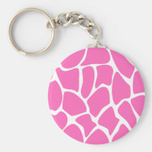 Giraffe Print Pattern in Bright Pink. Key Chain