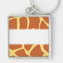 Giraffe Print Pattern in Brown and Yellow. Keychains