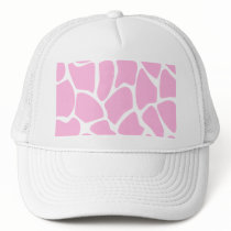 Giraffe Print Pattern in Candy Pink. Mesh Hats
